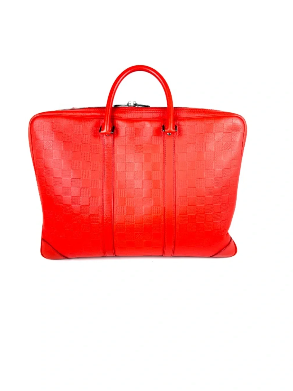Louis Vuitton Porte Document Voyage Red Damier Infinity Leather Briefcase Bag